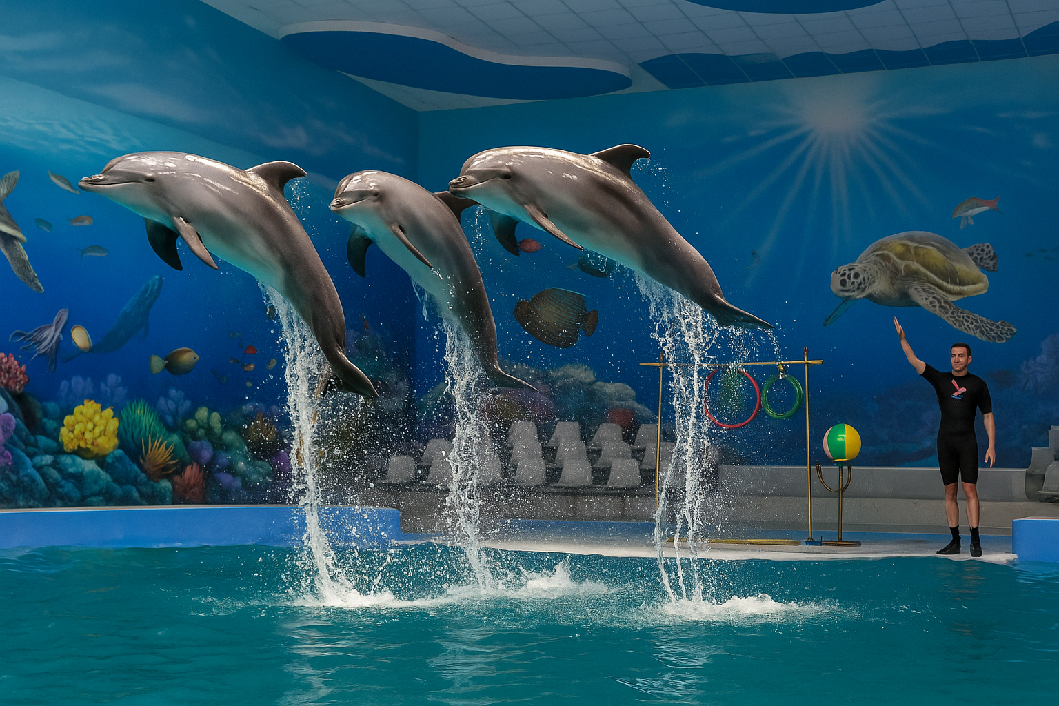 Dubai Dolphinarium dolphins show