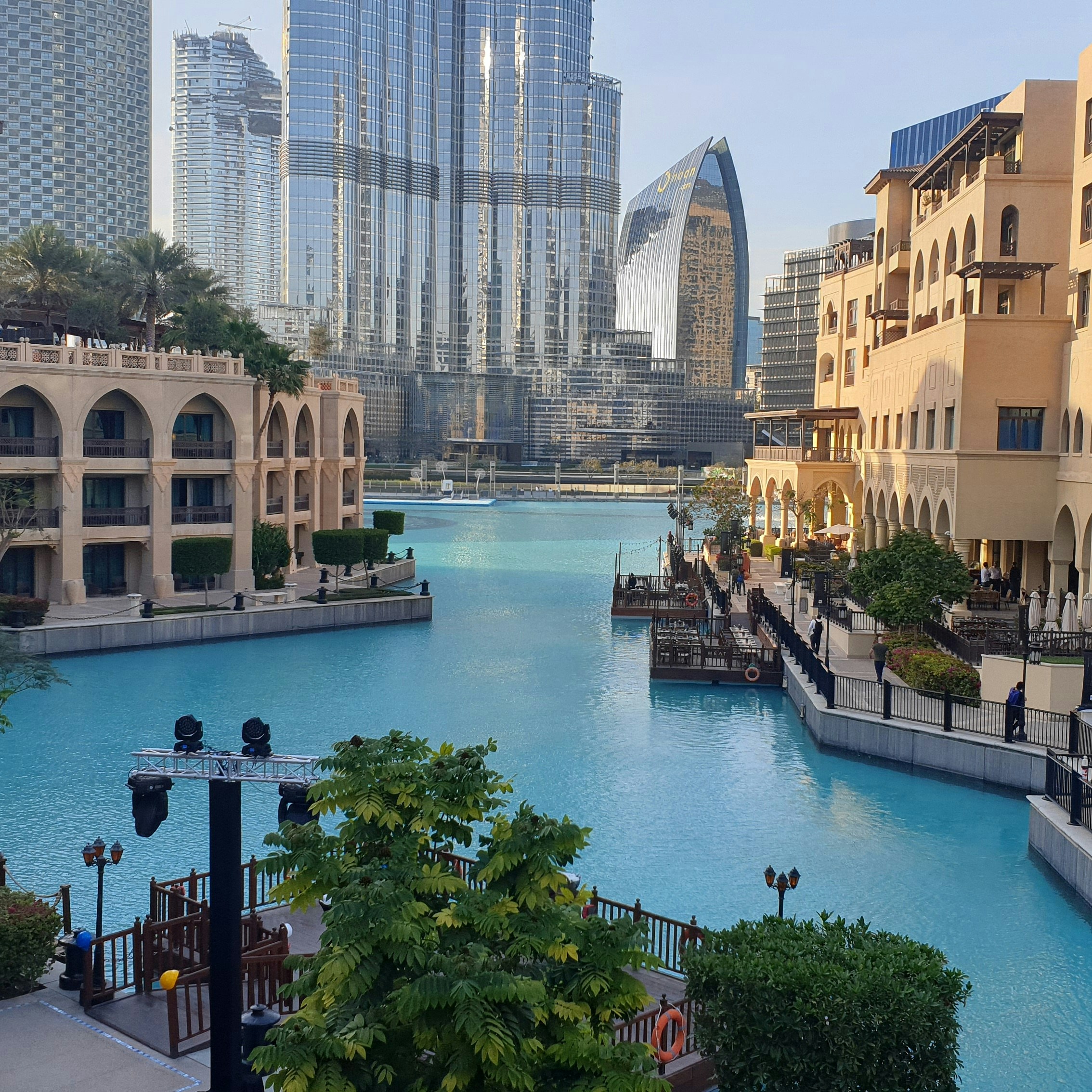 Family enjoying thrill rides at a Dubai water park